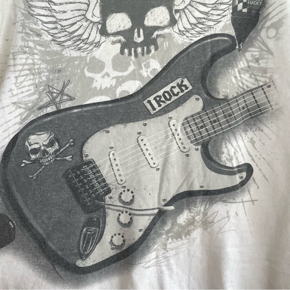 ROCK Guitar Skull Graphic T-Shirt - Picture 6 of 9
